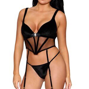 Dreamgirl Velvet Bustier 2PCS - size small